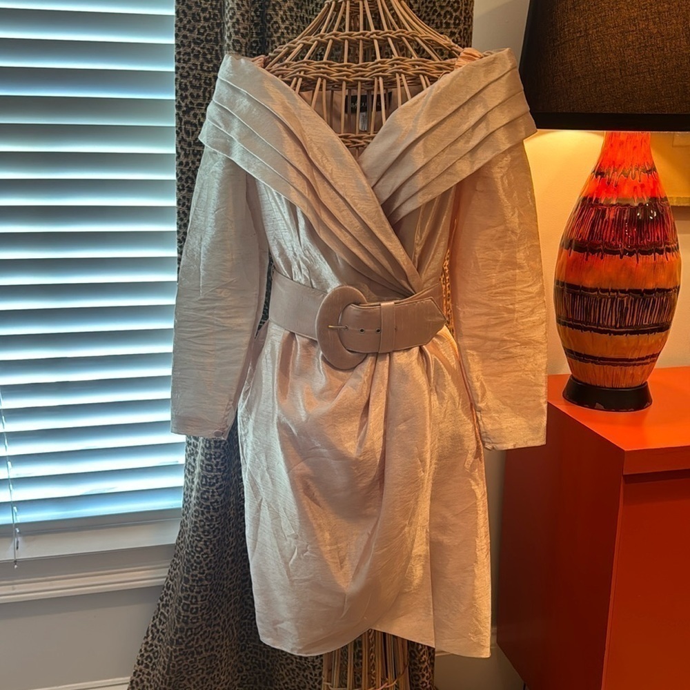 Elegant Cream Off-Shoulder Dress